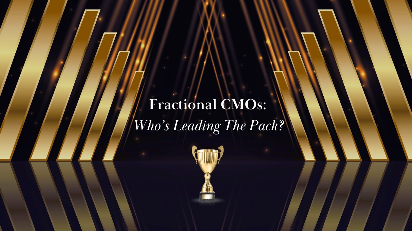 Stage with golden trophy. Fractional CMO: "who's leading the pack?"