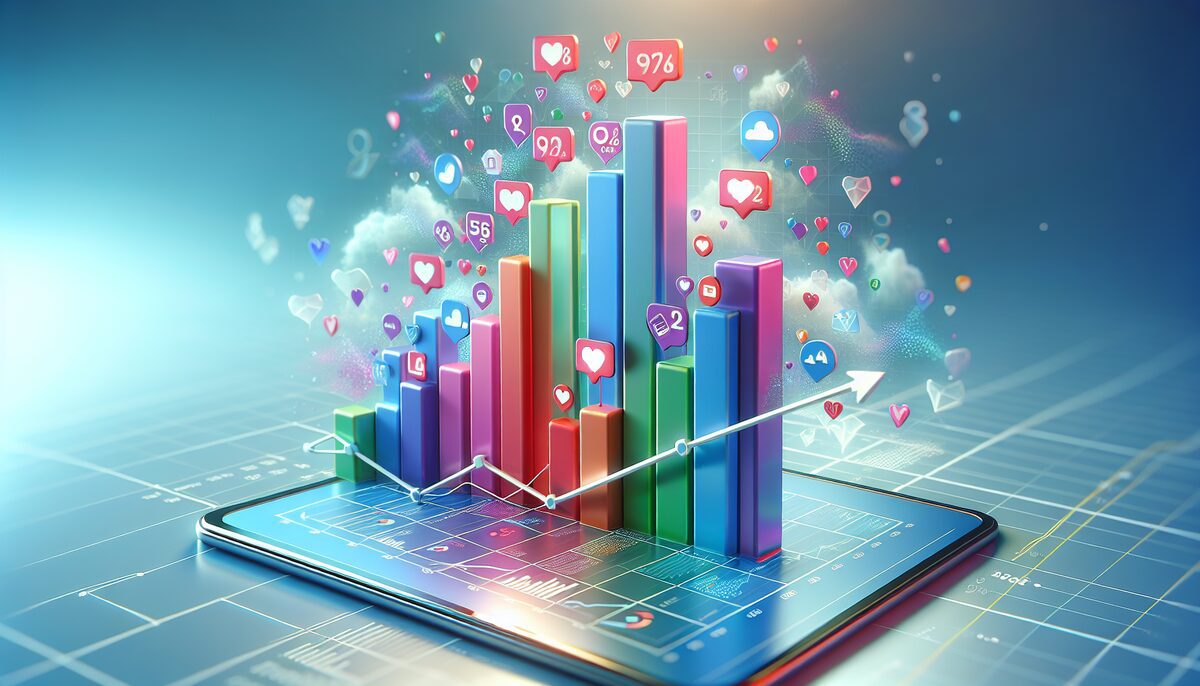 Social media performance analytics chart