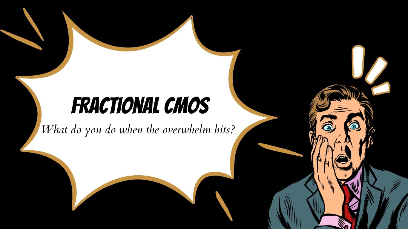 Stressed man with on hand on face. Fractional CMO: "what do you do when the overwhelm hits?"