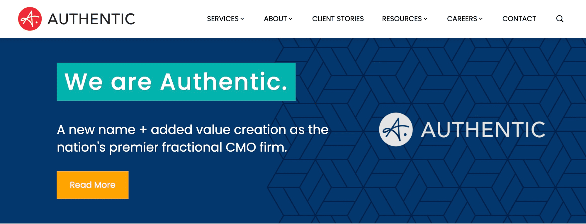 Picture of Authentic Brand homepage